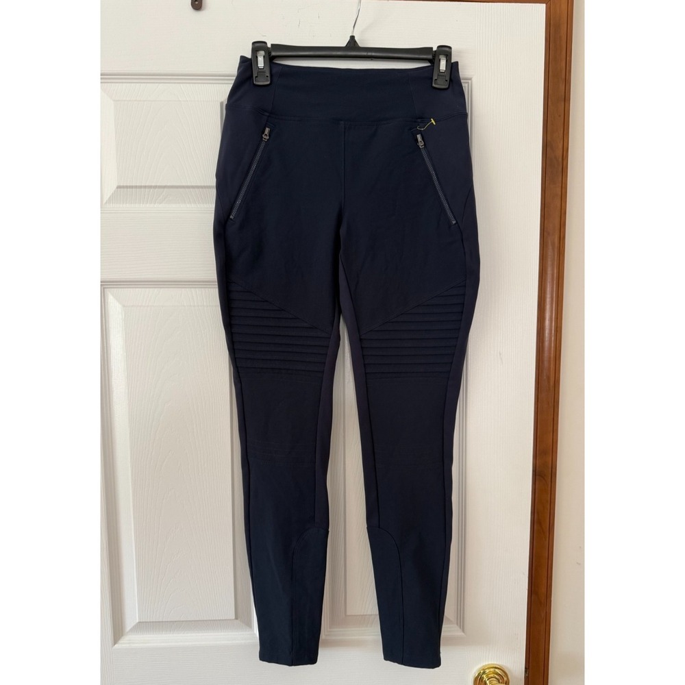 Athleta Moto Pants Womens Size 4 Navy Blue Zip Pocket Pants